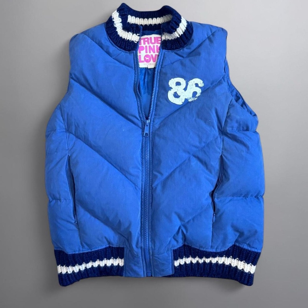 PINK Victoria’s Secret Y2K Blue Puffer Vest - Picture 4 of 5